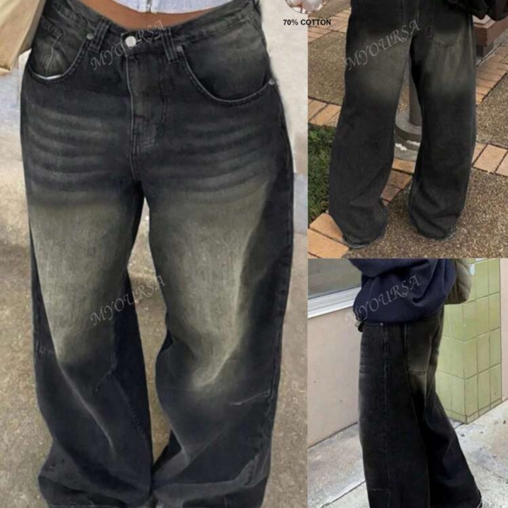 Baggy Black Washed Jeans